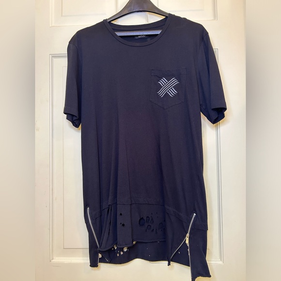 Zara Long Length Distressed Shirt - Picture 1 of 5